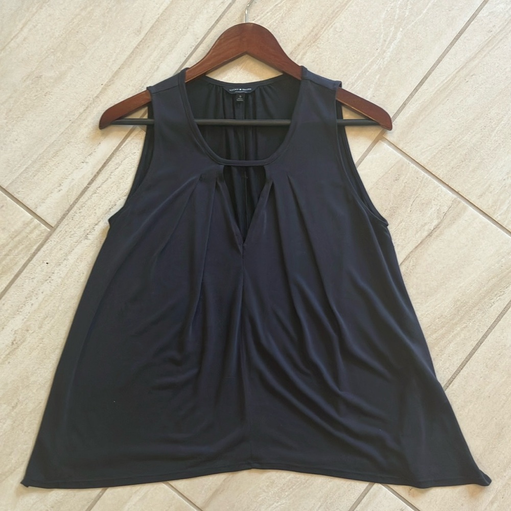 Lucky Brand Size Small Soft Black Sleeveless Top